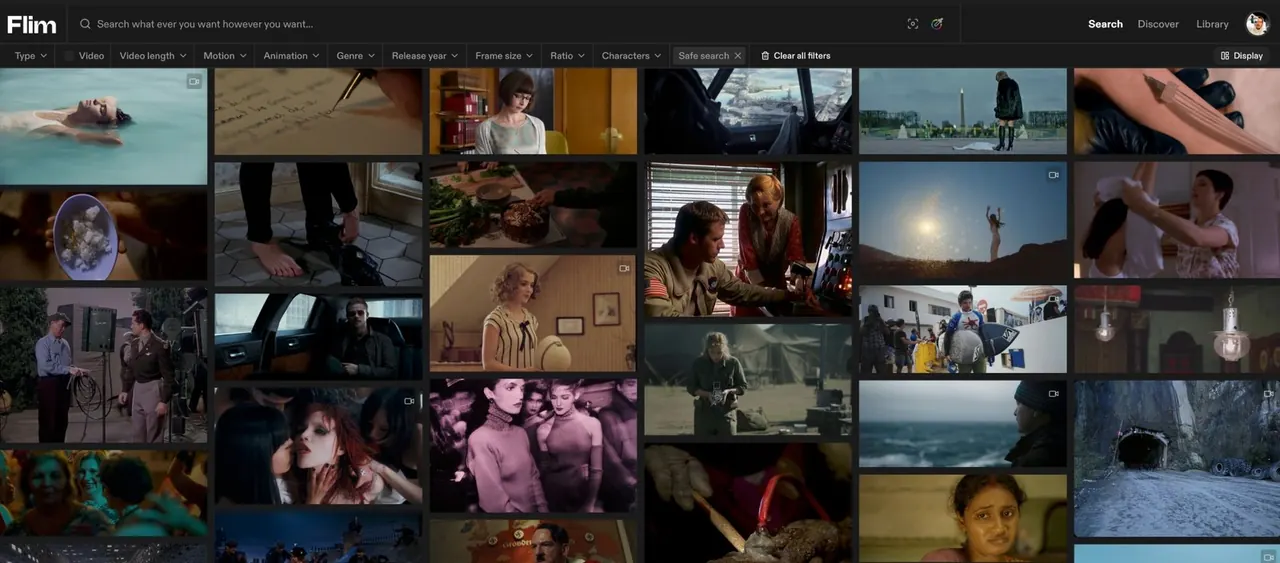 Flim.ai: un buscador de fotogramas de películas